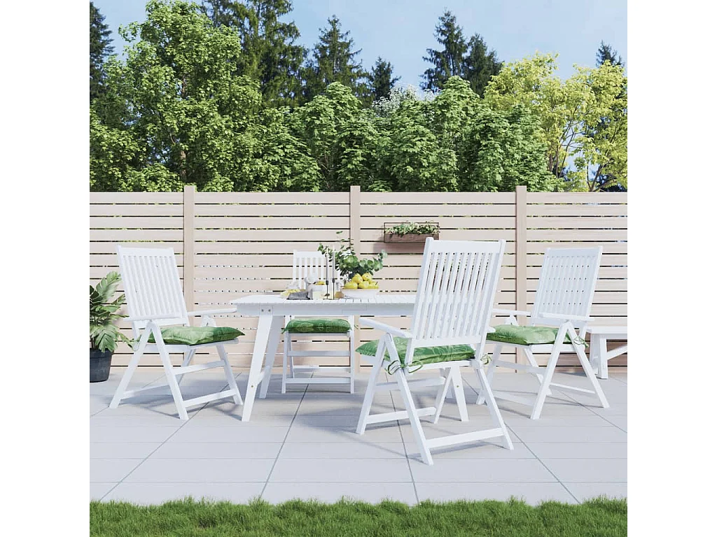 Coussins de chaise 4 pcs à motif de feuilles 50x50x7 cm tissu OFR46204