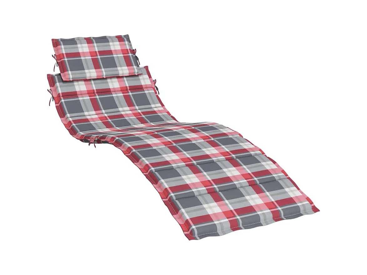 Almofadão p/ espreguiçadeira tecido oxford xadrez vermelho PT638385