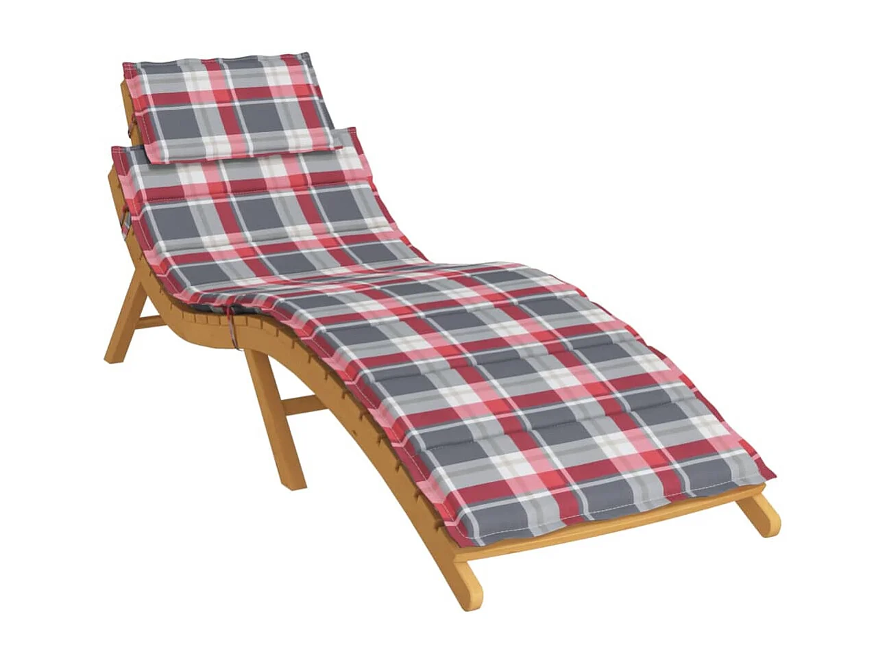 Almofadão p/ espreguiçadeira tecido oxford xadrez vermelho PT638385