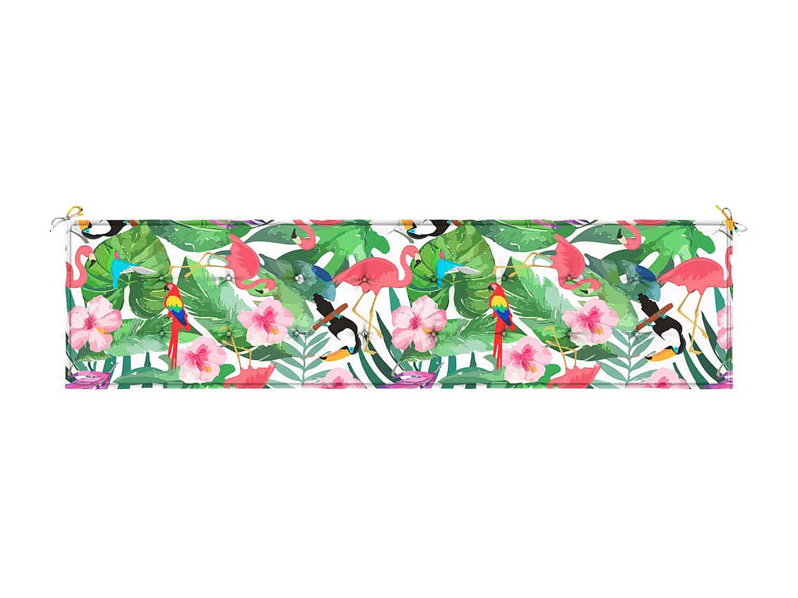 Coussin de banc de jardin multicolore 200x50x3 cm tissu OFR59064