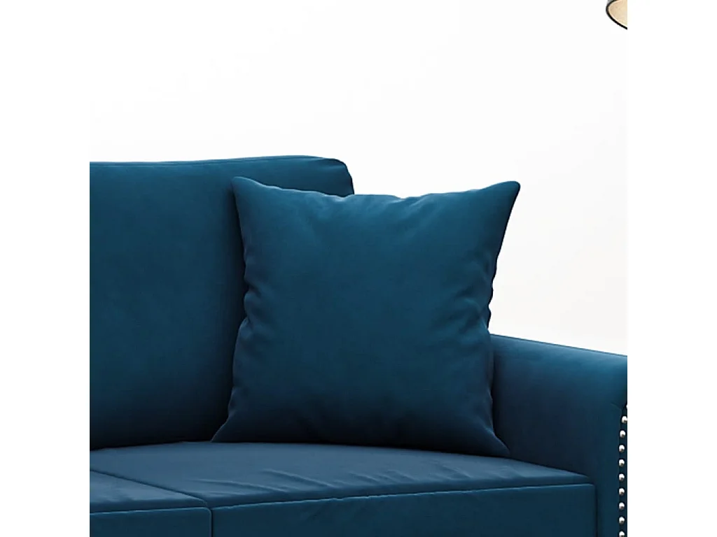 Coussins décoratifs 2 pcs Bleu 40x40 cm Velours OFR35244