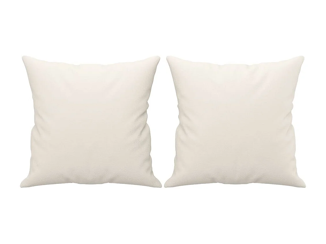Coussins décoratifs 2 pcs Crème 40x40 cm Similicuir OFR20793