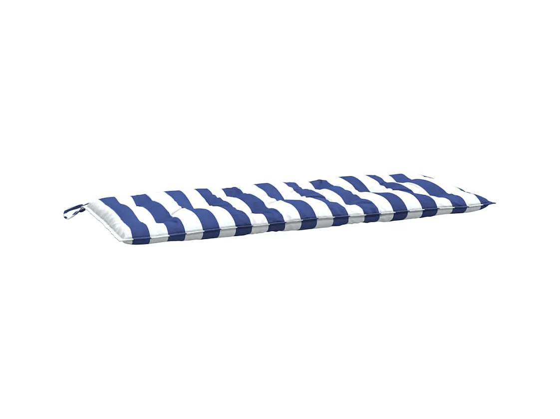 Tuinbankkussens 2 st gestreept 120x50x7 cm stof wit en blauw NL675022