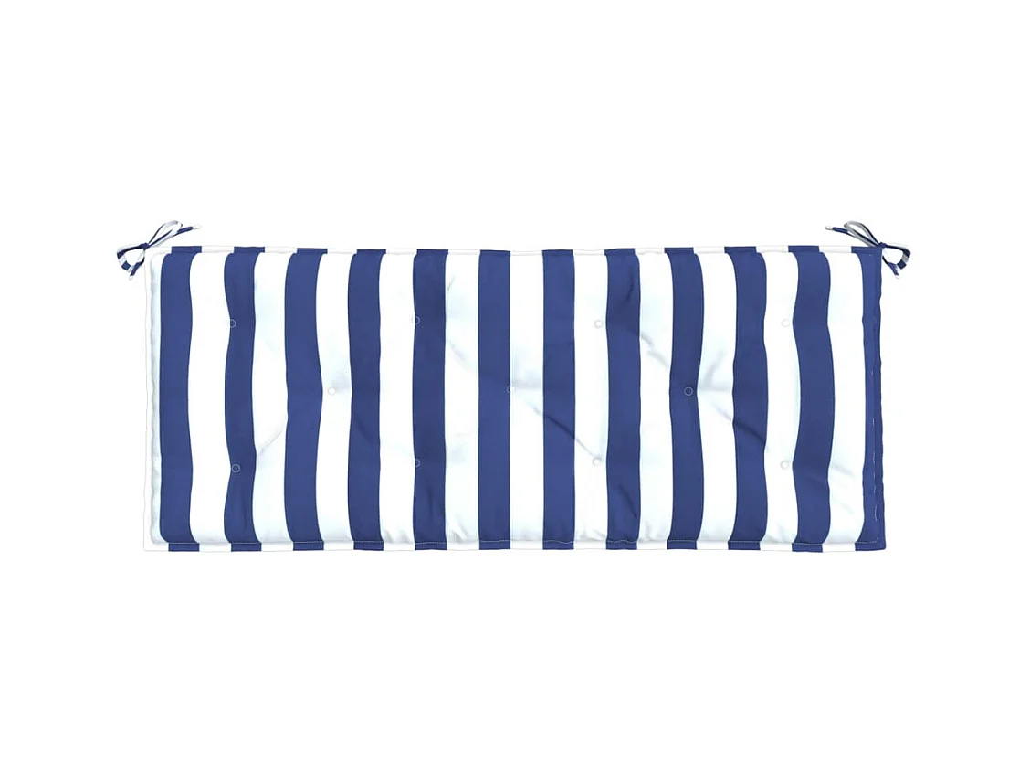 Tuinbankkussens 2 st gestreept 120x50x7 cm stof wit en blauw NL675022