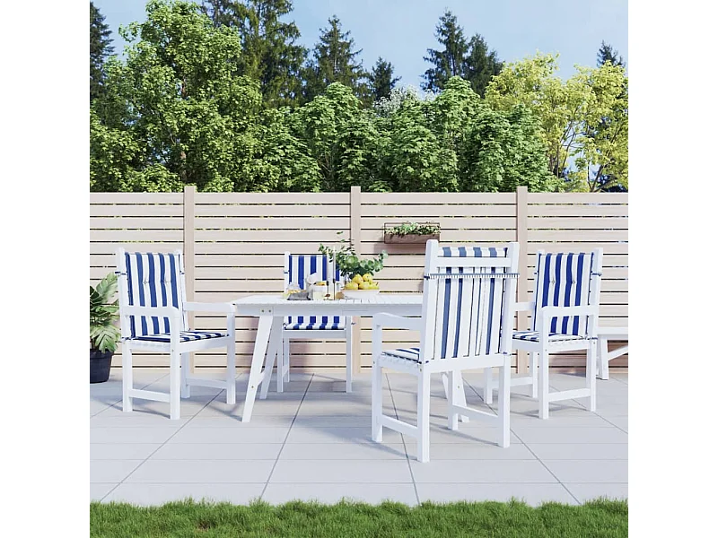 Almofadões cadeira encosto baixo 4pcs tecido riscas azul/branco PT984587