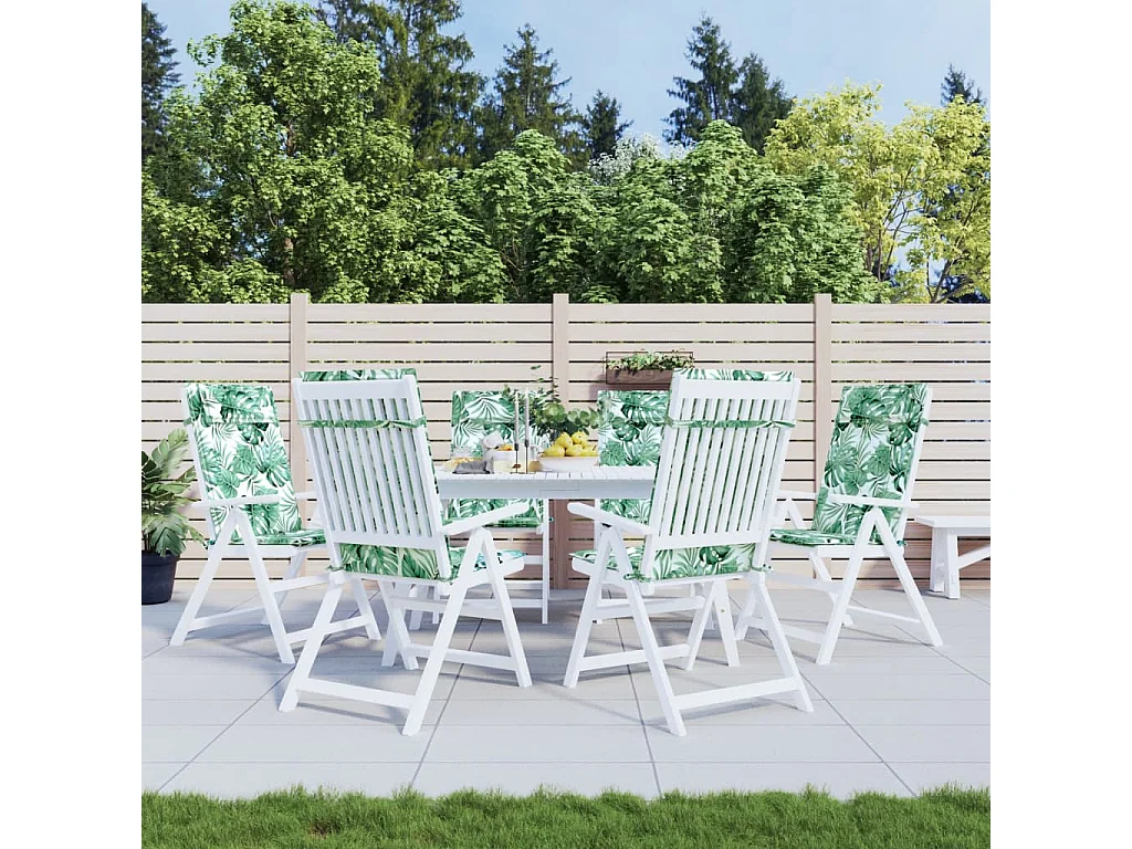 Coussins de chaise à dossier haut Lot de 6 modèle de feuille OFR77971