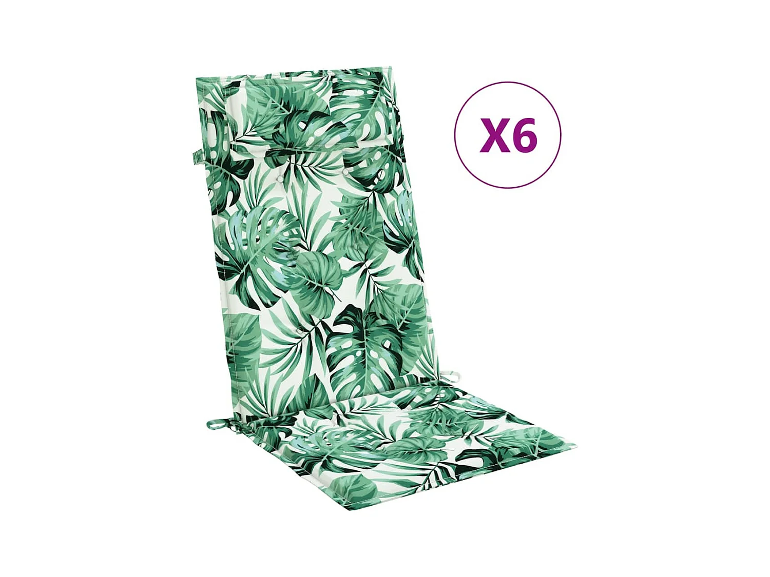 Coussins de chaise à dossier haut Lot de 6 modèle de feuille OFR77971