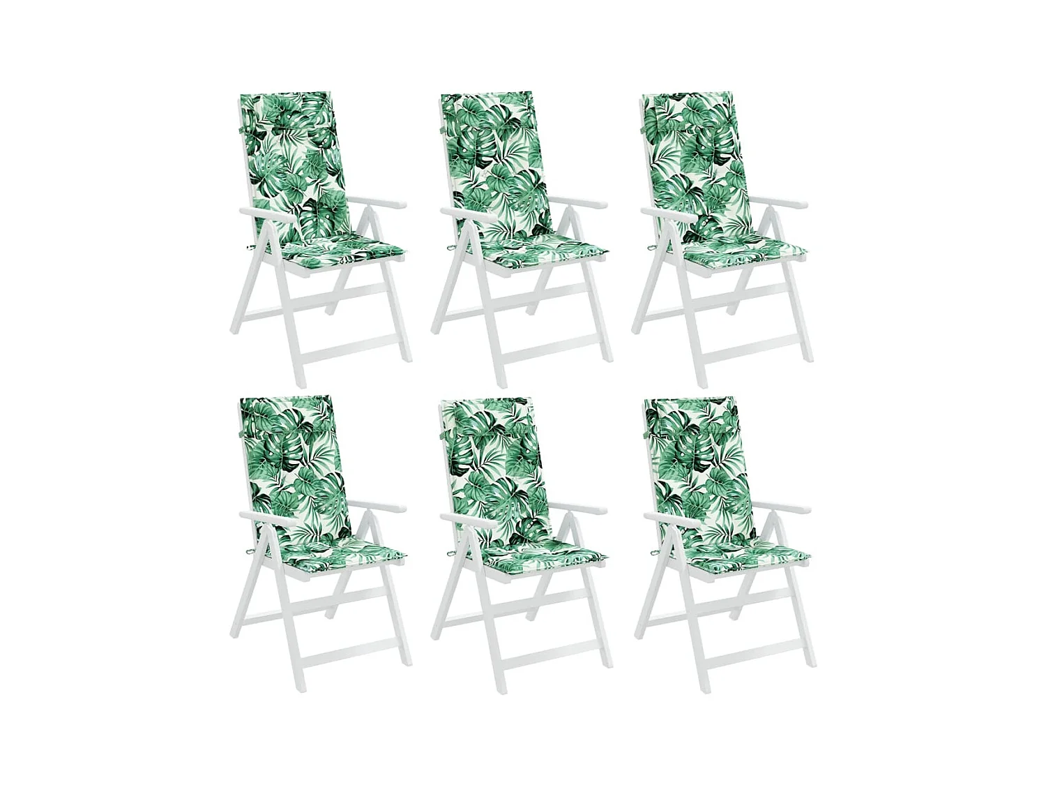 Coussins de chaise à dossier haut Lot de 6 modèle de feuille OFR77971