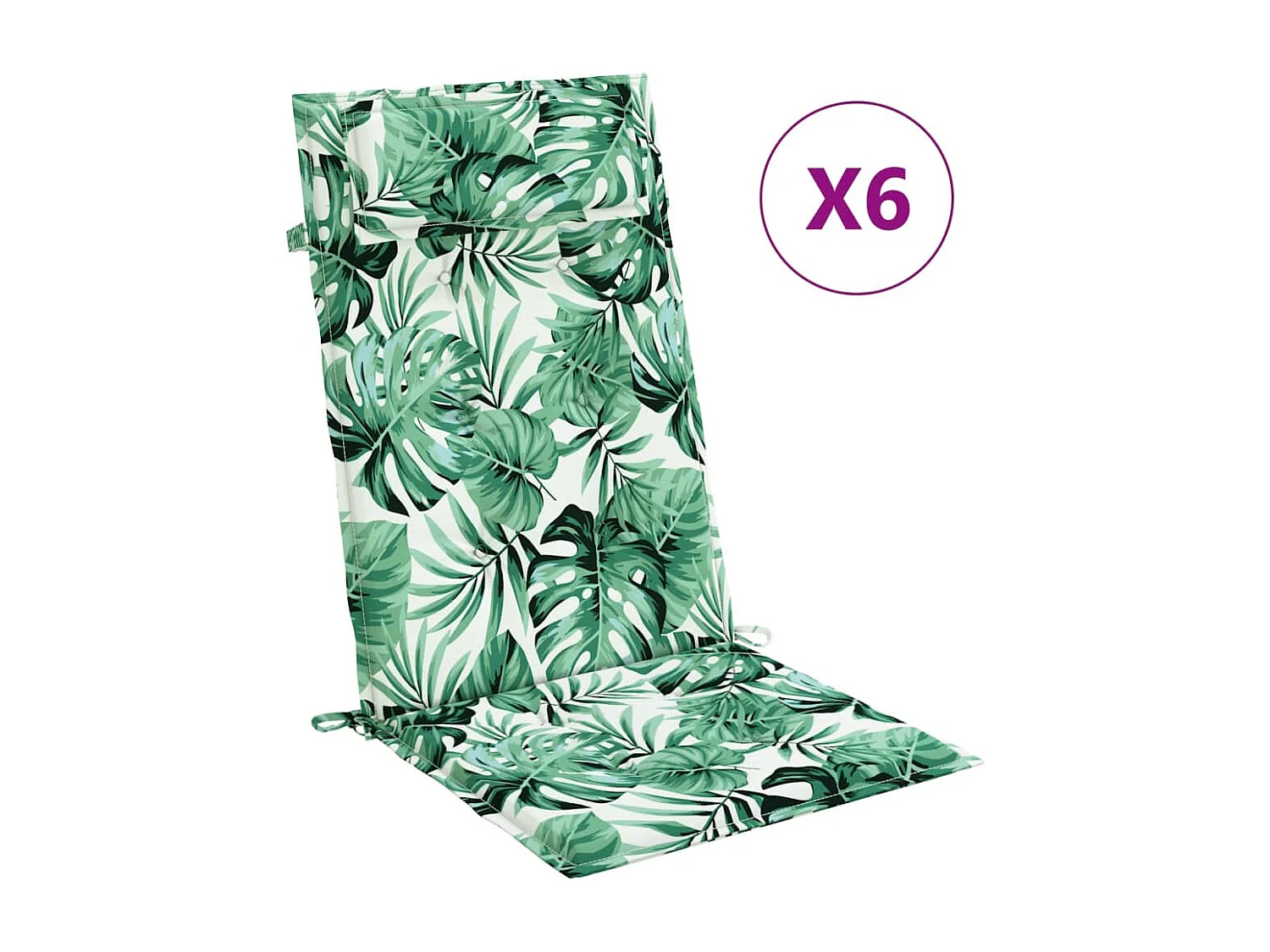 Cojines silla respaldo alto 6 uds tela Oxford estampado hojas ES747327