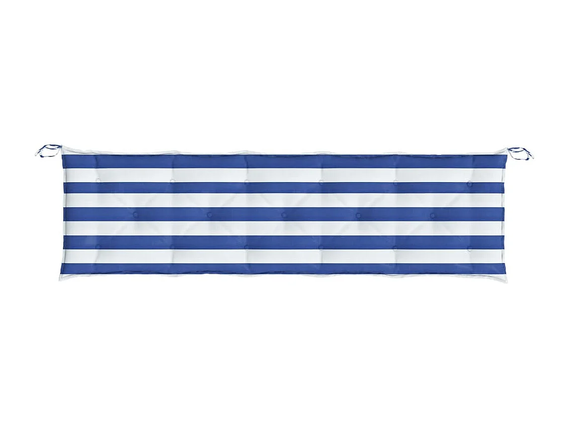 Coussin de banc de jardin rayures bleues et blanches 180x50x7cm OFR62386