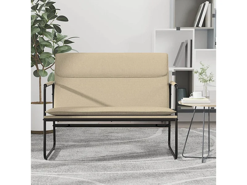 Bankje 100x64x80 cm stof crèmekleurig NL322124