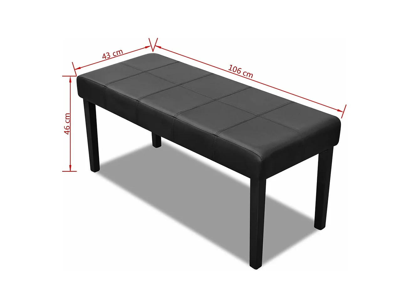 Banco de cuero artificial de alta calidad negro ES520211