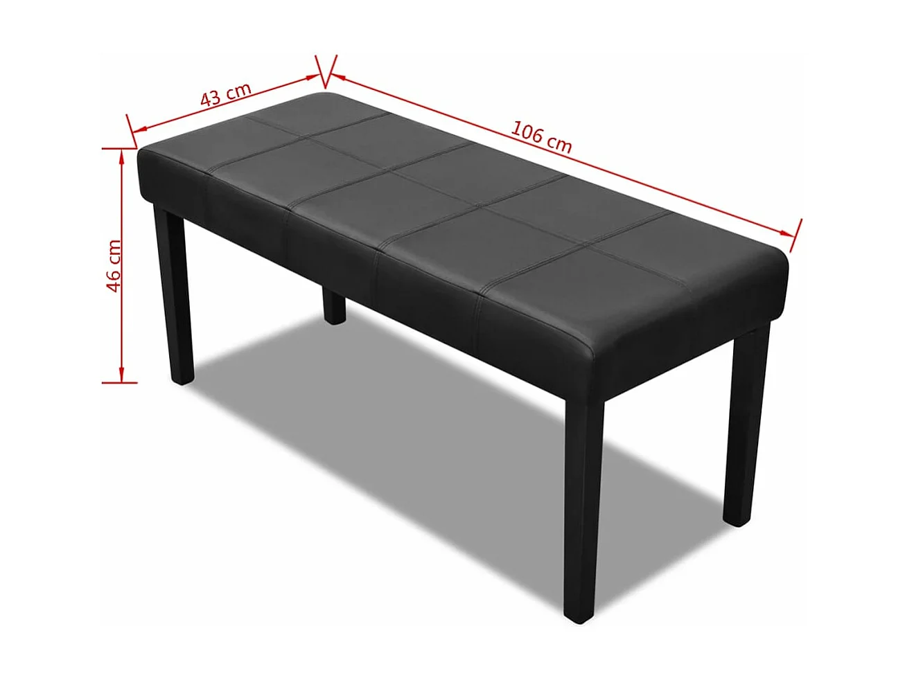 Banc en cuir synthétique de haute qualité Noir REO28081