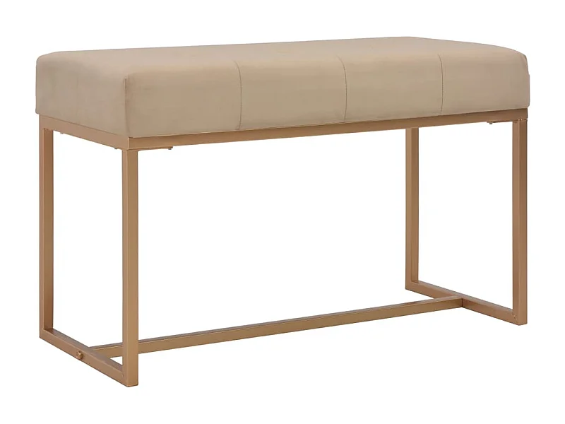 Banco 80 cm terciopelo beige ES131977