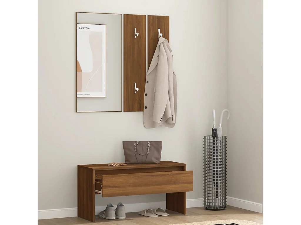 Ensemble de meubles de couloir Chêne marron Bois d'ingénierie REO81111