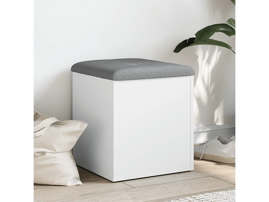 Banc de rangement blanc 42x42x45 cm bois d'ingénierie REO37090