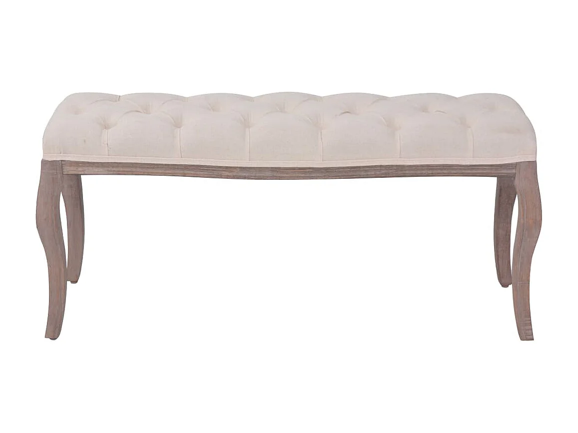 Banc Lin Bois massif 110 x 38 x 48 cm Blanc crème REO60672