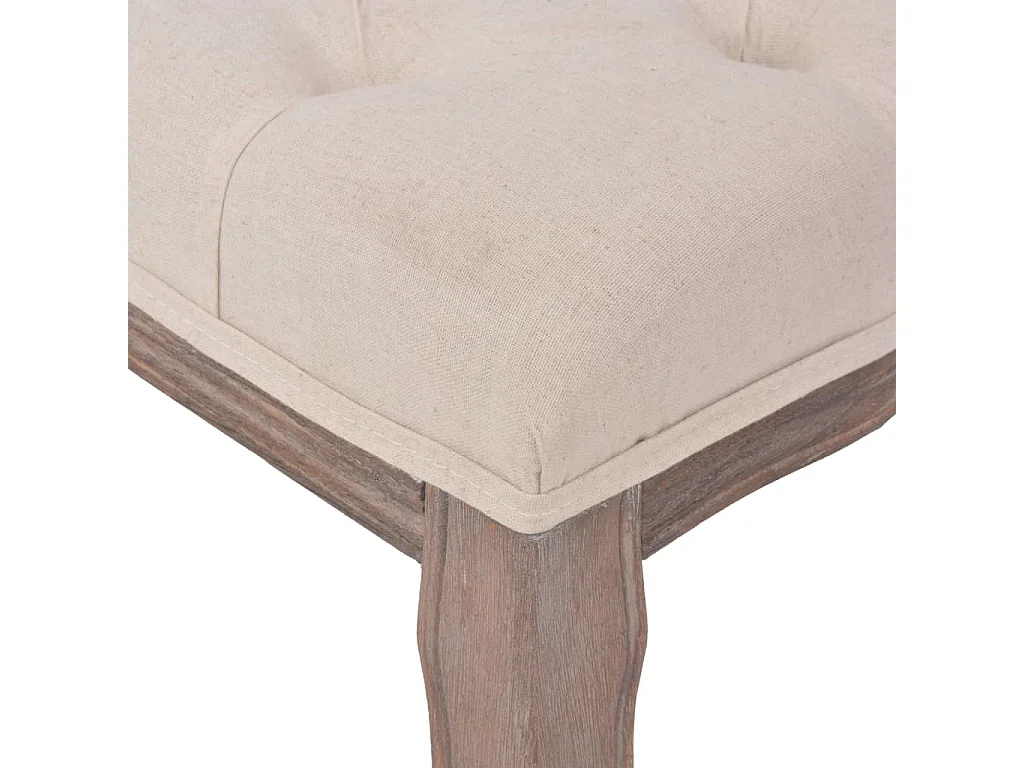 Banc Lin Bois massif 110 x 38 x 48 cm Blanc crème REO60672