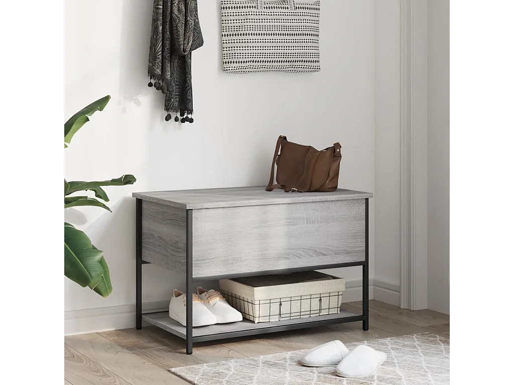 Banc de rangement sonoma gris 70x42,5x47 cm bois d'ingénierie REO66926