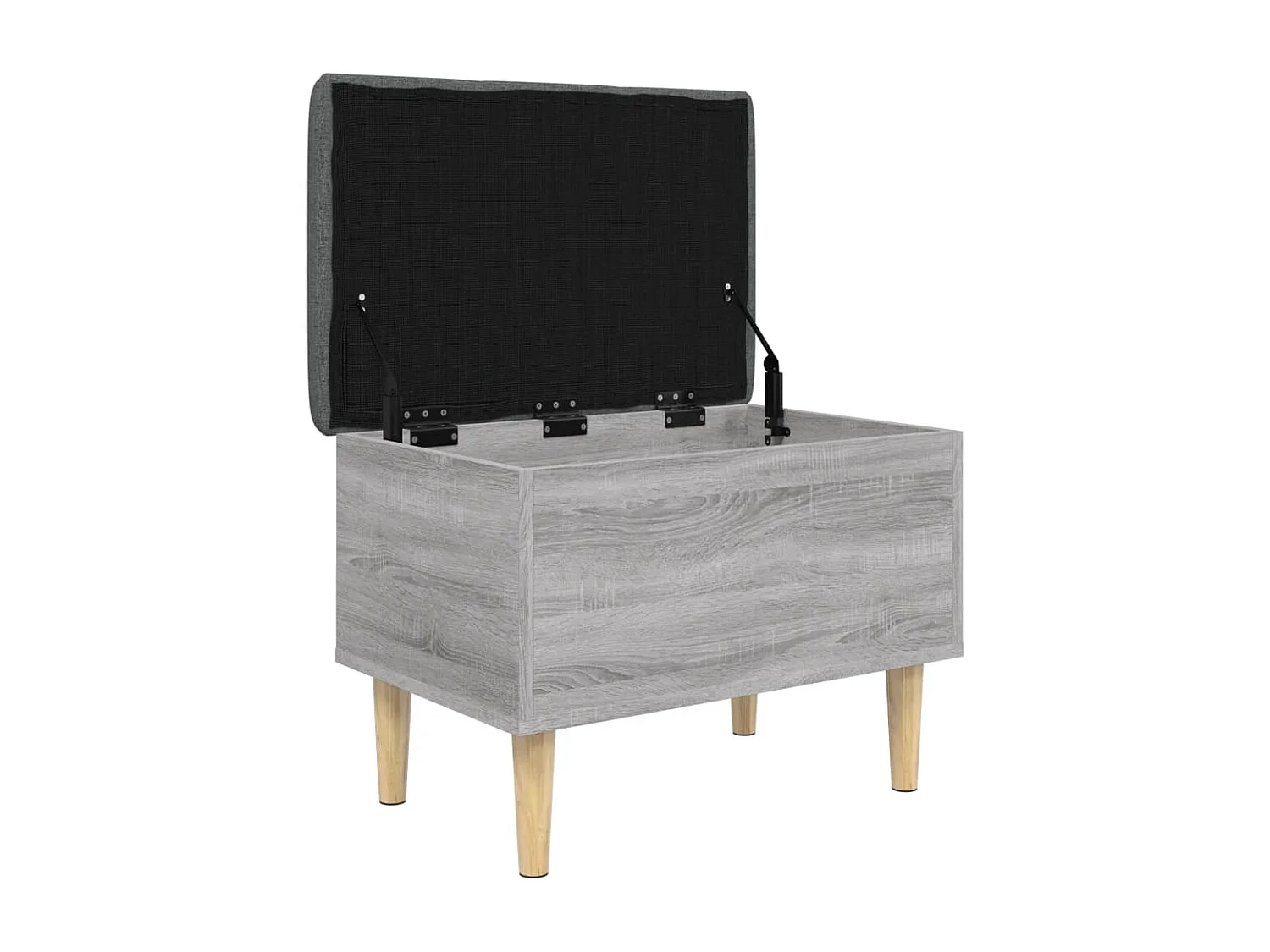 Banco con almacenaje madera ingeniería gris Sonoma 62x42x46 cm ES584434