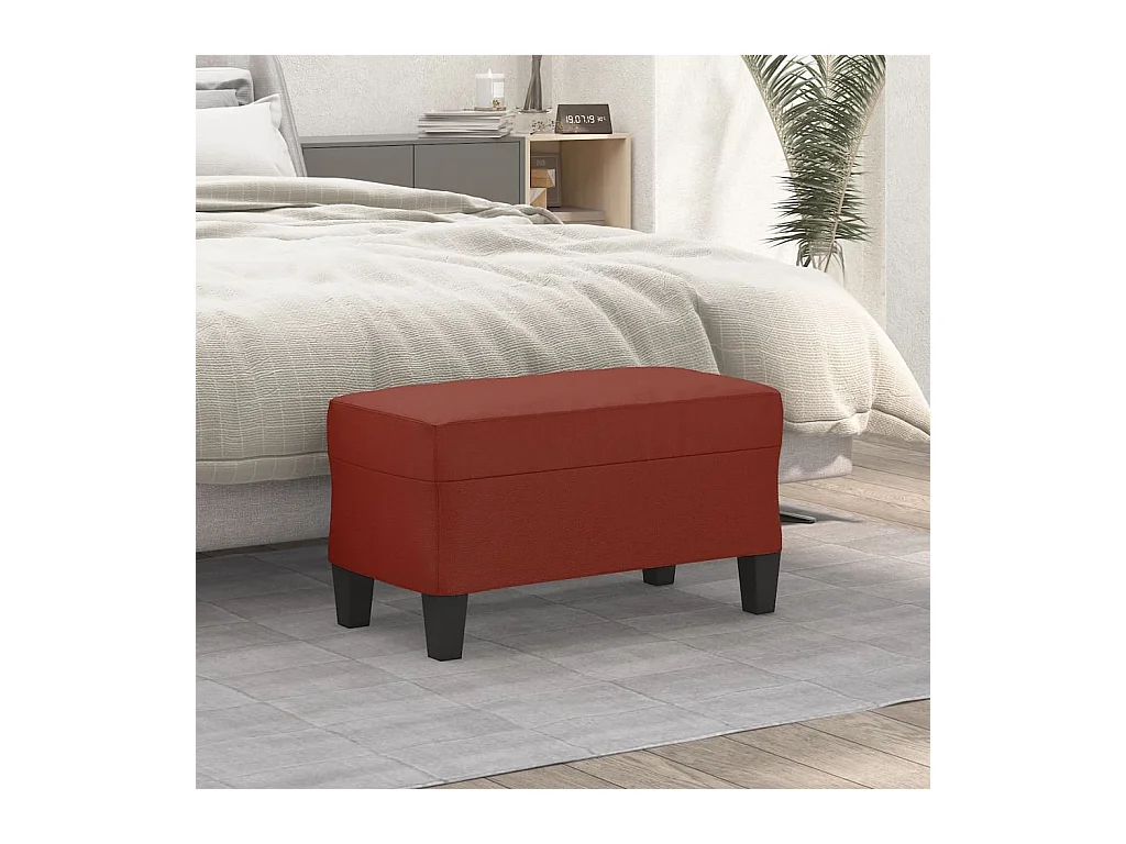 Banc Rouge bordeaux 70x35x41 cm Similicuir REO12213