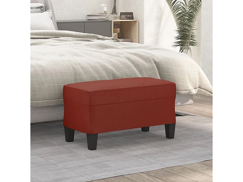 Banc Rouge bordeaux 70x35x41 cm Similicuir REO12213