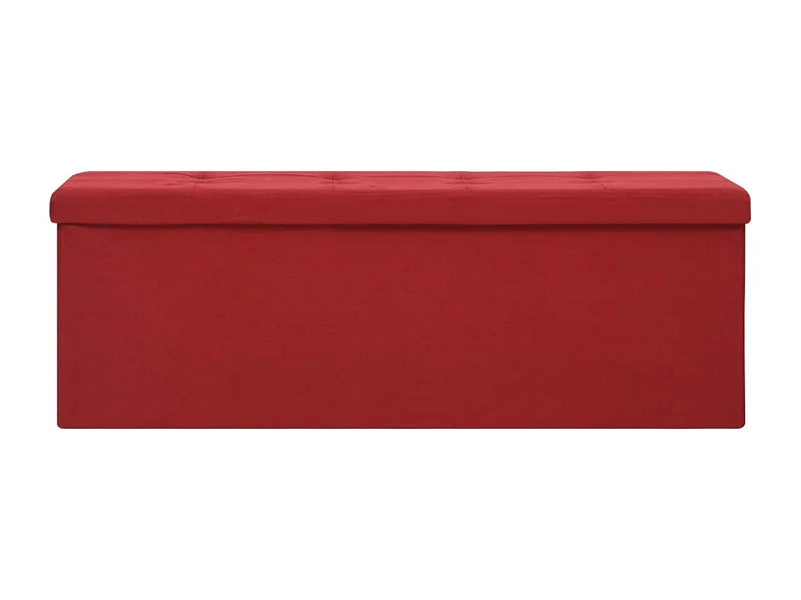 Banco de almacenamiento plegable lino sintético rojo vino tinto ES746702