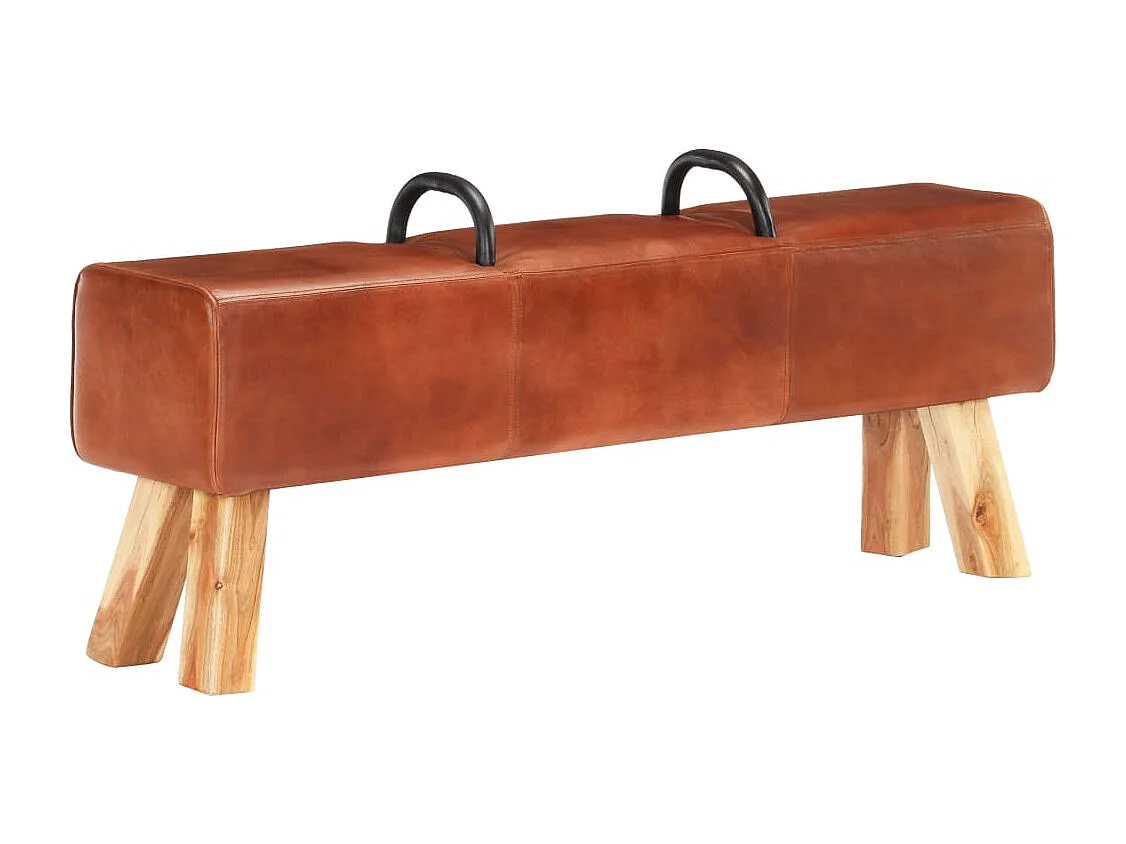 Banc cheval d'arçon vintage Cuir véritable de chèvre REO28771