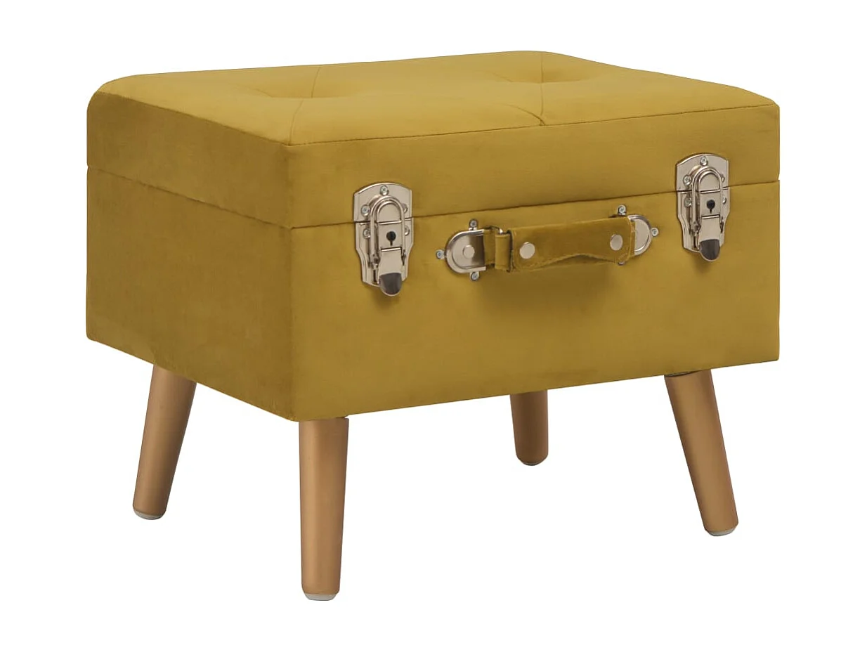 Bancs de rangement 3 pcs Jaune moutarde Velours REO27318