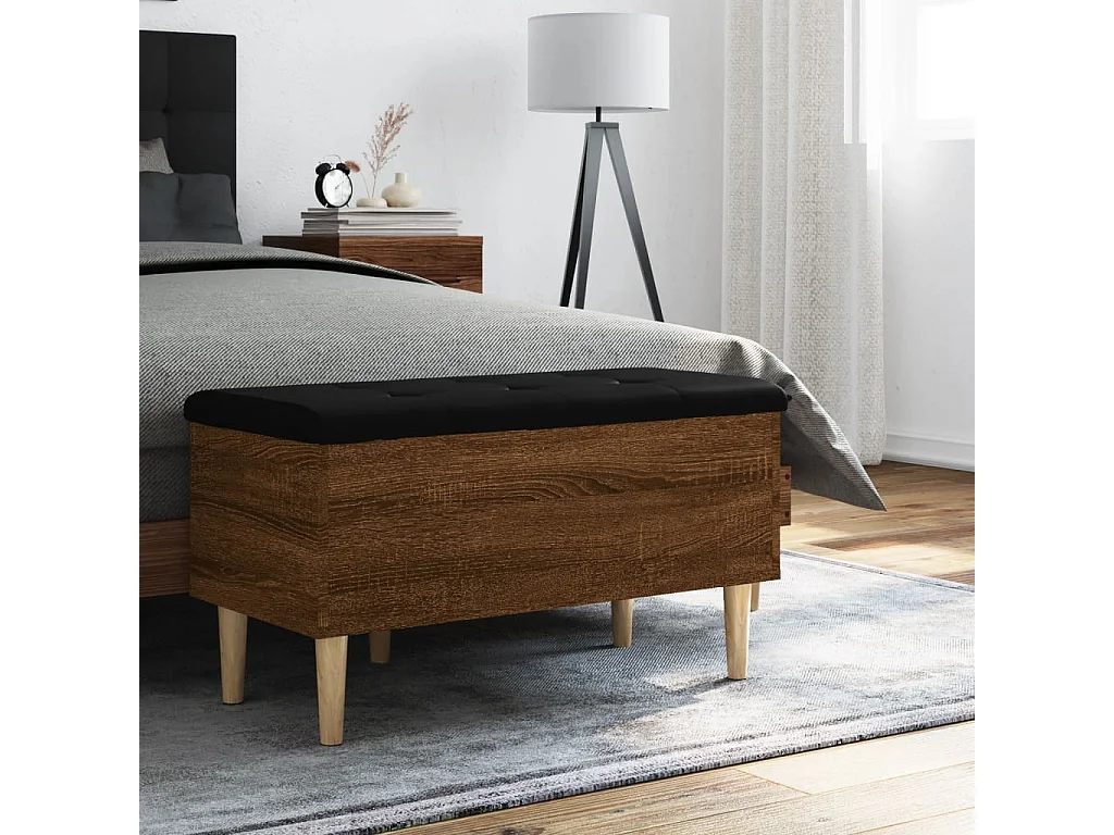 Banc de rangement chêne marron 82x42x46 cm bois d'ingénierie REO59436