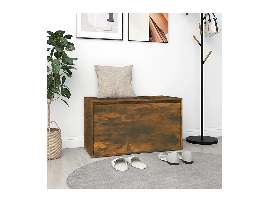 Banc d'entrée 80x40x45 cm Chêne fumé Bois d'ingénierie REO72686