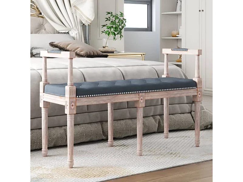 Banc Gris foncé 110x40x70 cm Velours REO19925