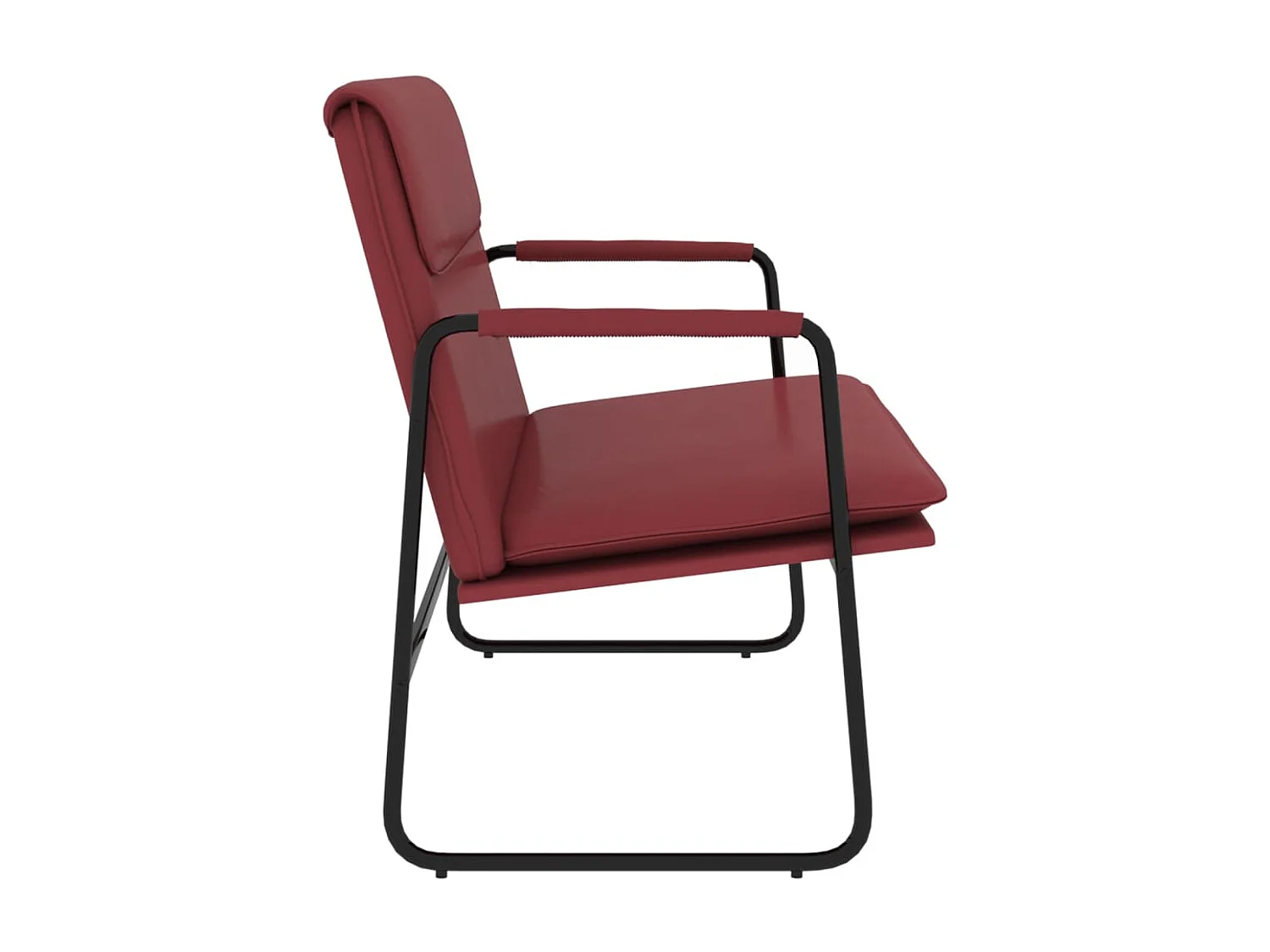 Bankje 100x64x80 cm kunstleer wijnrood NL744008