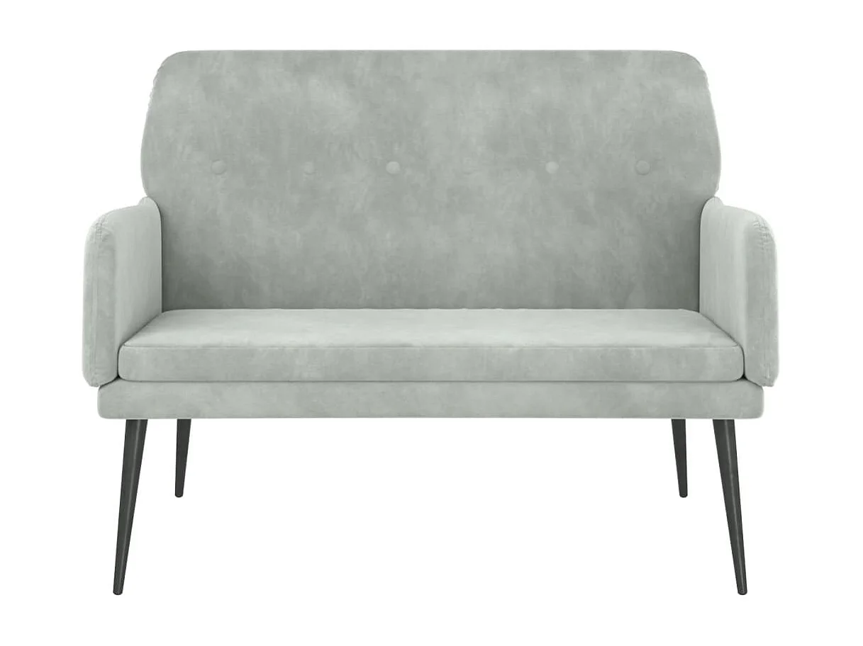 Banco de terciopelo gris claro 108x79x79 cm ES496089