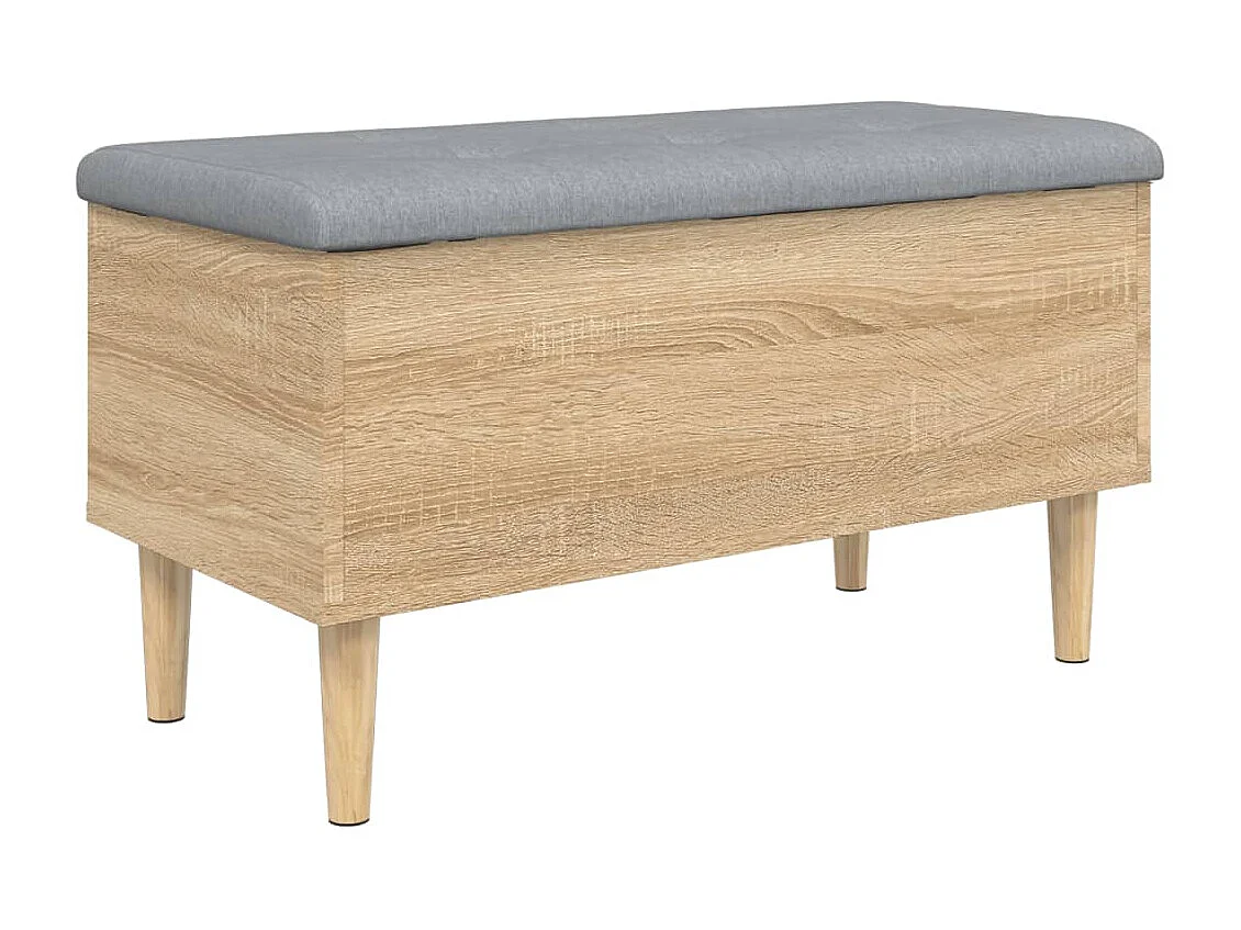 Banco con almacenaje madera ingeniería roble Sonoma 82x42x46 cm ES500638