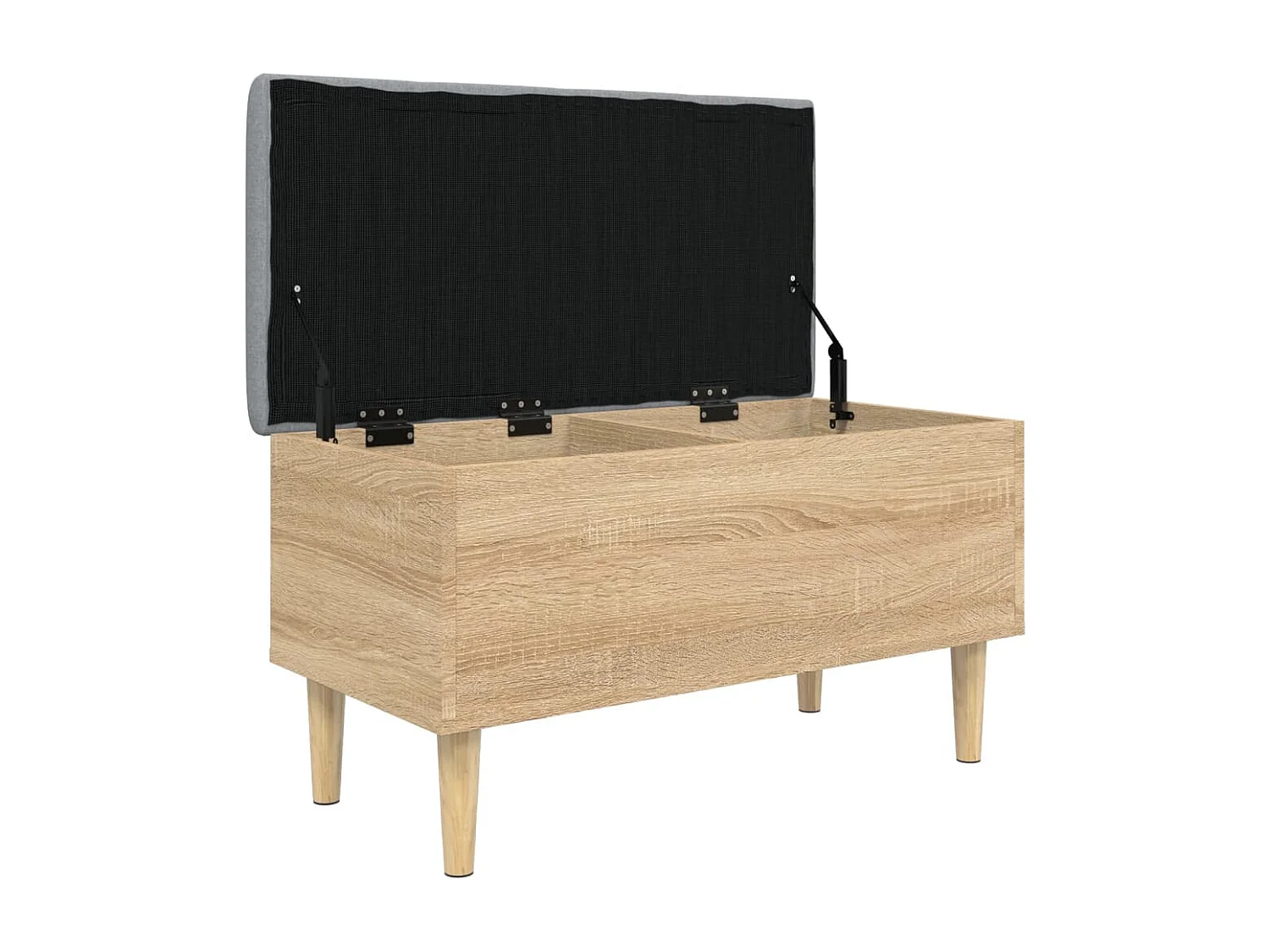 Banco con almacenaje madera ingeniería roble Sonoma 82x42x46 cm ES500638