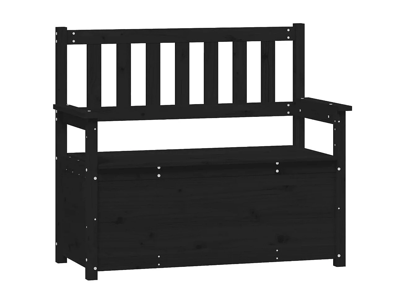 Banc Noir 112,5x51,5x96,5 cm Bois de pin massif REO52545
