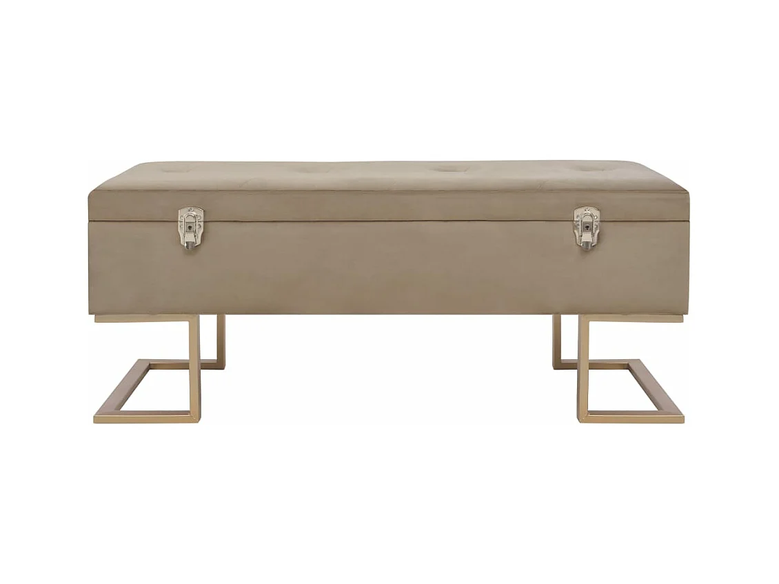 Banc avec compartiment de rangement 105 cm Beige Velours REO12409