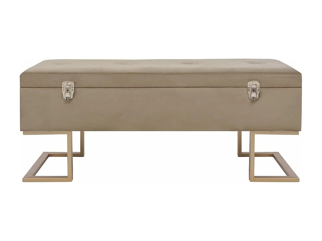 Bankje met opbergvak 105 cm fluweel beige NL609849