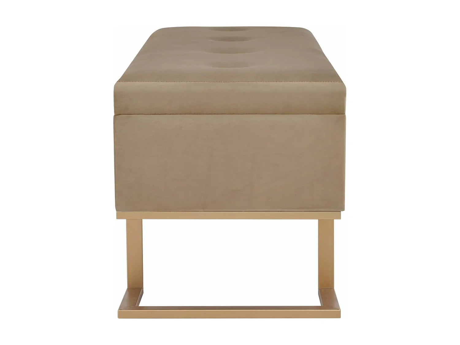 Bankje met opbergvak 105 cm fluweel beige NL609849