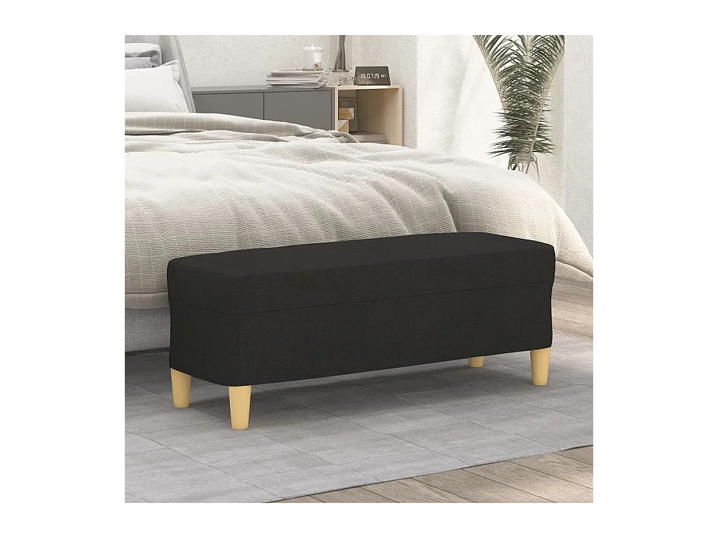 Banc Noir 100x35x41 cm Tissu REO34466