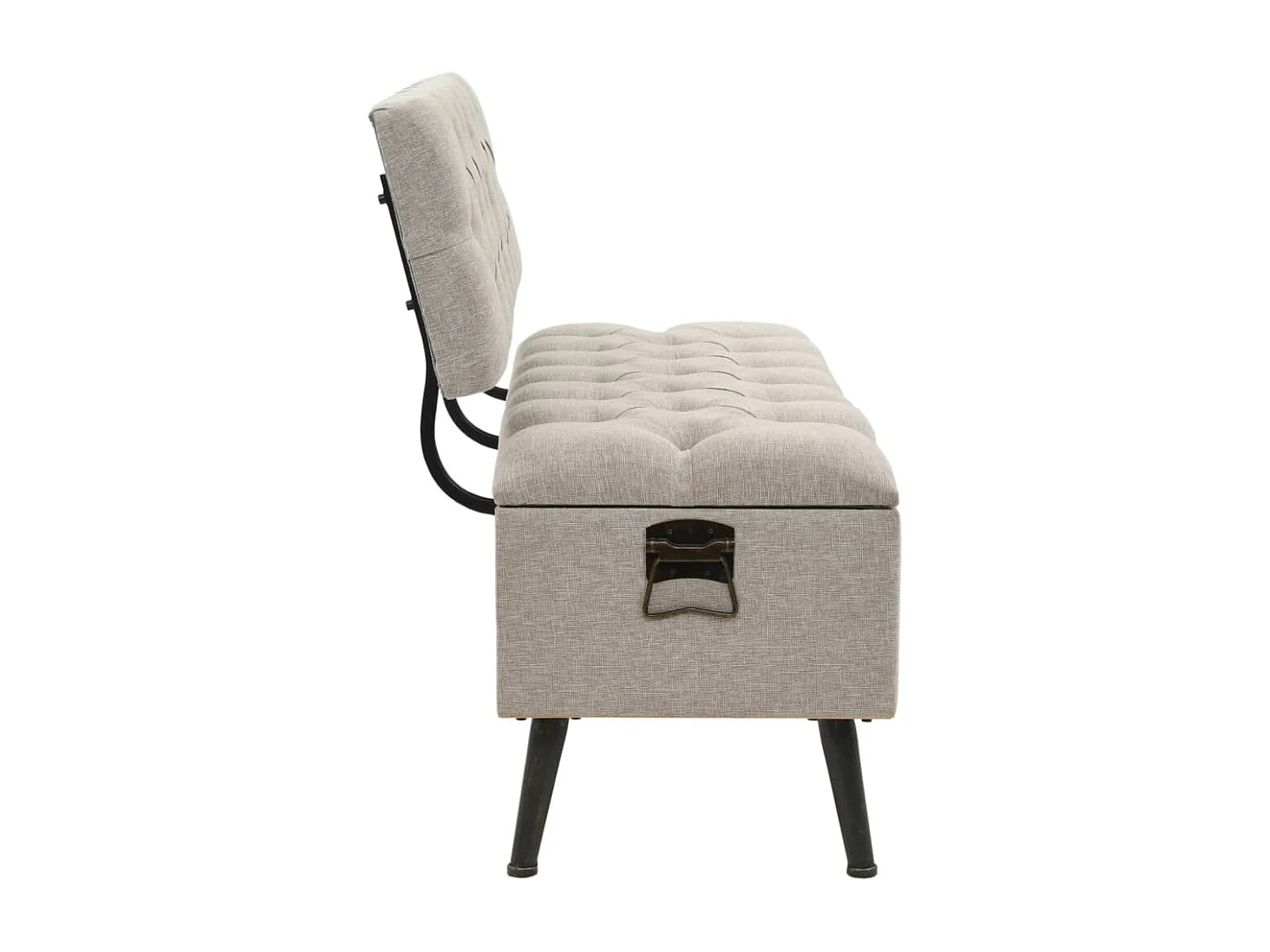 Banc de rangement avec dossier 110 cm Crème Tissu REO43456