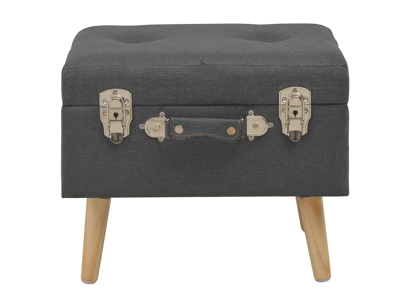 Banc de rangement 40 cm Gris foncé Tissu REO36854