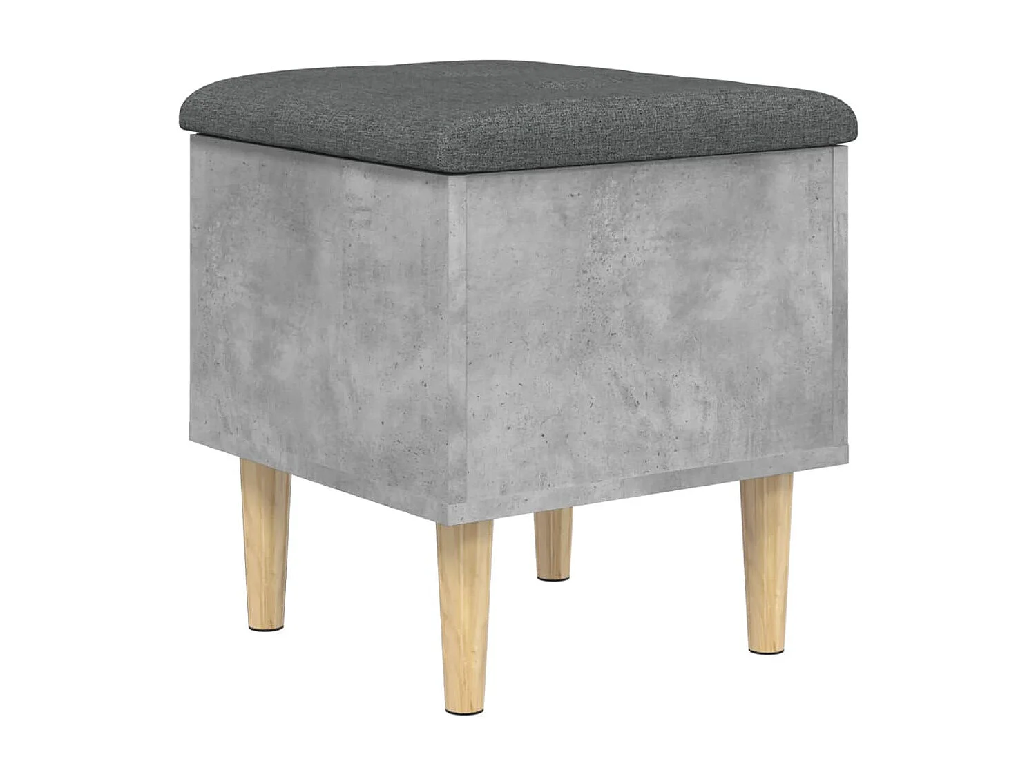 Banc de rangement gris béton 42x42x46 cm bois d'ingénierie REO13449