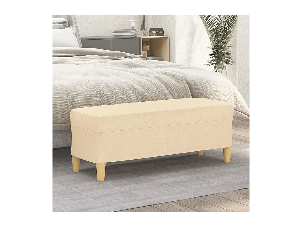 Banc Crème 100x35x41 cm Tissu REO15433