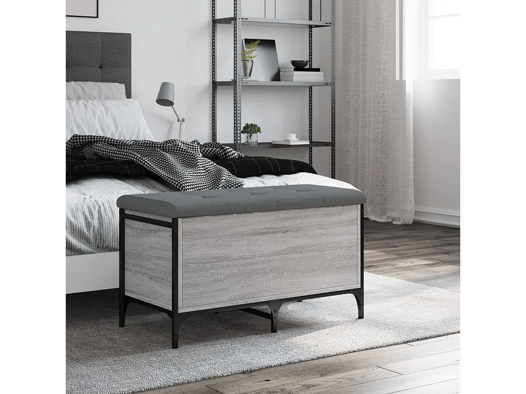 Banc de rangement sonoma gris 82x42x45 cm Bois d'ingénierie REO24213