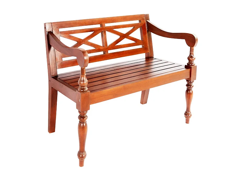 Banco Batávia 98 cm madeira maciça de mogno castanho escuro PT184388