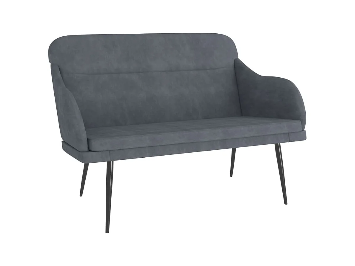 Banco de terciopelo gris oscuro 110x76x80 cm ES204911