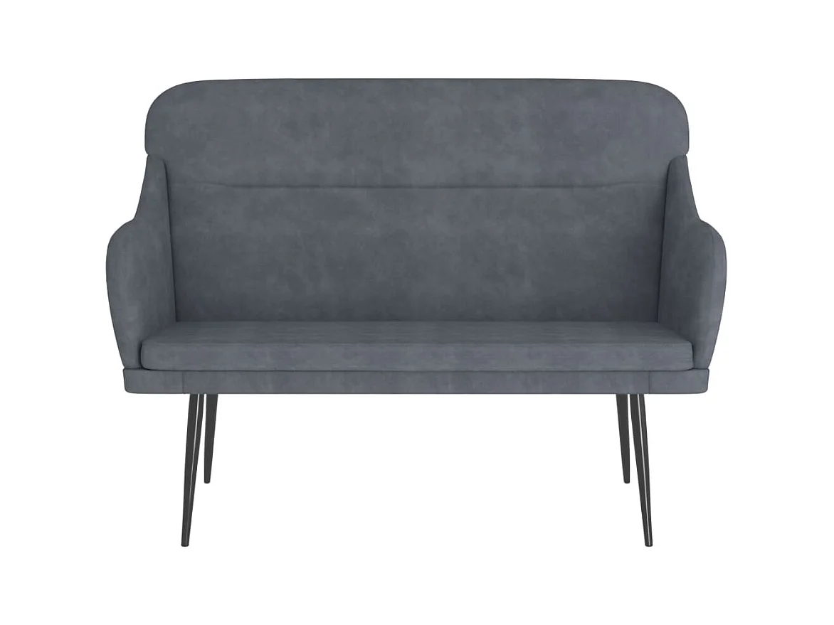 Banco de terciopelo gris oscuro 110x76x80 cm ES204911