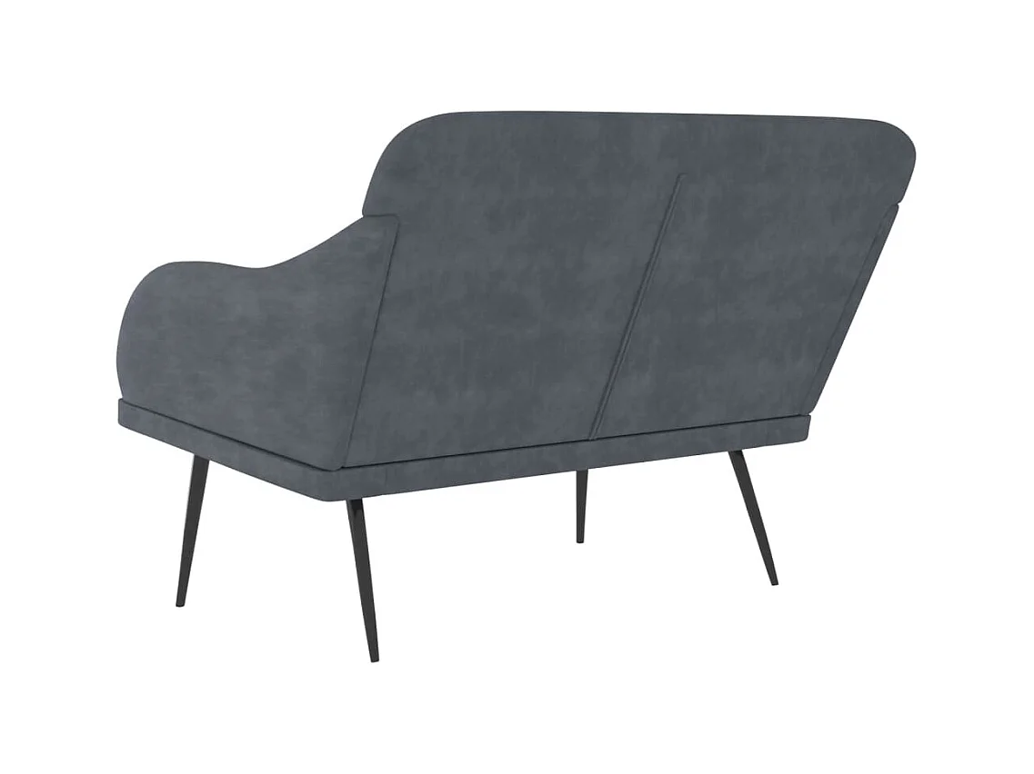 Banco de terciopelo gris oscuro 110x76x80 cm ES204911